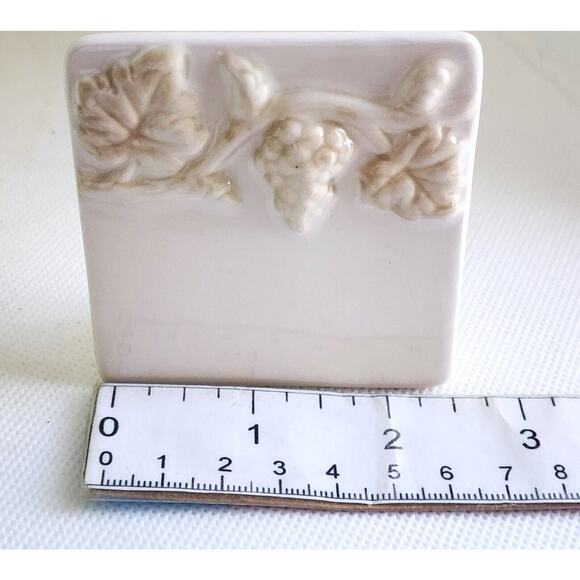 PLACETILE-Ceramic-Grape Vines-Cream-Erasable-Table Setting-Name Plates-Set of 6 - Picture 13 of 14